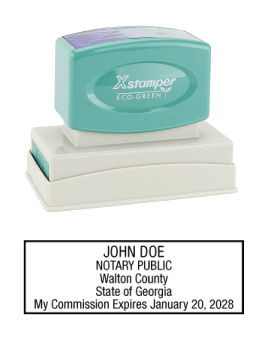 Georgia Notary Rubber Stamp - Complies to Georgia notary requirements. Premium Quality and thousands of initial impressions. Quick Production!