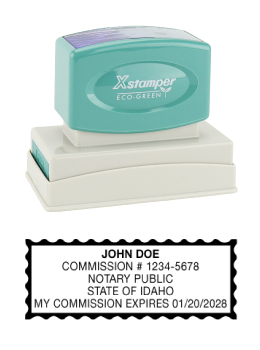 Idaho Notary Rubber Stamp - Complies to Idaho notary requirements. Premium Quality and thousands of initial impressions. Quick Production!