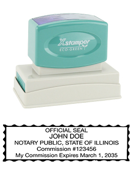 Illinois Notary Rubber Stamp - Complies to Illinois notary requirements. Premium Quality and thousands of initial impressions. Quick Production!