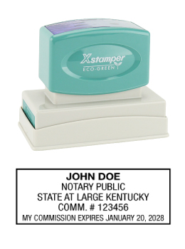 Kentucky Notary Rubber Stamp - Complies to Kentucky notary requirements. Premium Quality and thousands of initial impressions. Quick Production!