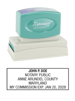 Maryland Notary Rubber Stamp - Complies to Maryland notary requirements. Premium Quality and thousands of initial impressions. Quick Production!