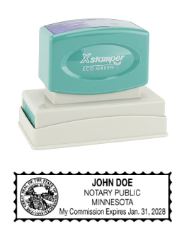 Minnesota Notary Rubber Stamp - Complies to Minnesota notary requirements. Premium Quality and thousands of initial impressions. Quick Production!