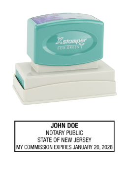 New Jersey Notary Rubber Stamp - Complies to New Jersey notary requirements. Premium Quality and thousands of initial impressions. Quick Production!