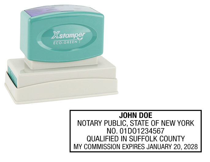 New York Notary Rubber Stamp - Complies to New York notary requirements. Premium Quality and thousands of initial impressions. Quick Production!