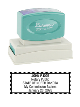 North Dakota Notary Rubber Stamp - Complies to North Dakota notary requirements. Premium Quality and thousands of initial impressions. Quick Production!