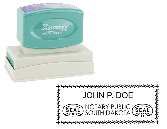 South Dakota Notary Rubber Stamp - Complies to South Dakota notary requirements. Premium Quality and thousands of initial impressions. Quick Production!