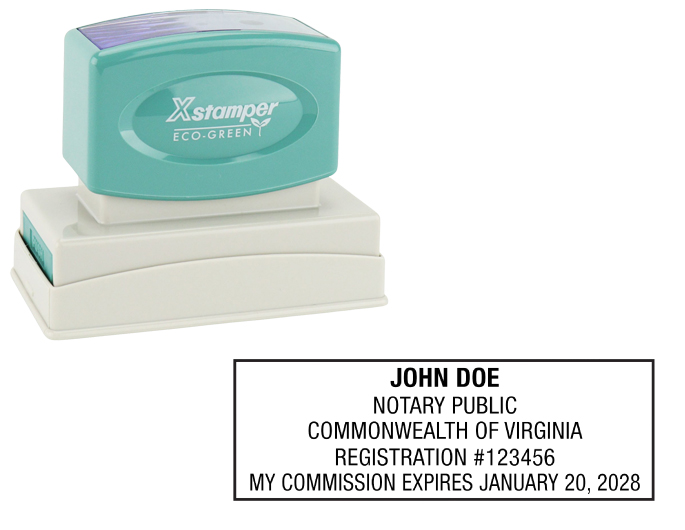 Virginia Notary Rubber Stamp - Complies to Virginia notary requirements. Premium Quality and thousands of initial impressions. Quick Production!