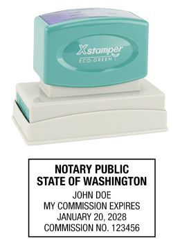 Washington Notary Rubber Stamp - Complies to Washington notary requirements. Premium Quality and thousands of initial impressions. Quick Production!