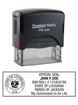 Louisiana Notary Rubber Stamp - Complies to Louisiana notary requirements. Premium Quality and thousands of initial impressions. Quick Production!