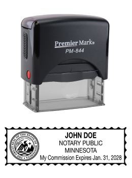 Minnesota Notary Rubber Stamp - Complies to Minnesota notary requirements. Premium Quality and thousands of initial impressions. Quick Production!