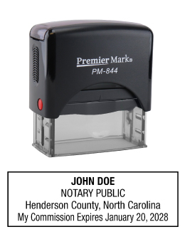 North Carolina Notary Rubber Stamp - Complies to North Carolina notary requirements. Premium Quality and thousands of initial impressions. Quick Production!