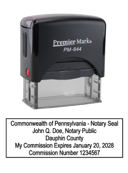 Pennsylvania Notary Rubber Stamp - Complies to Pennsylvania notary requirements. Premium Quality and thousands of initial impressions. Quick Production!