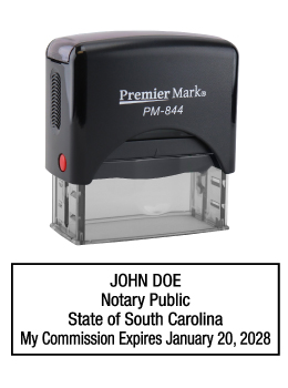 South Carolina Notary Rubber Stamp - Complies to South Carolina notary requirements. Premium Quality and thousands of initial impressions. Quick Production!