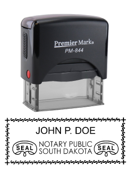 South Dakota Notary Rubber Stamp - Complies to South Dakota notary requirements. Premium Quality and thousands of initial impressions. Quick Production!