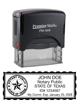 Texas Notary Rubber Stamp - Complies to Texas notary requirements. Premium Quality and thousands of initial impressions. Quick Production!