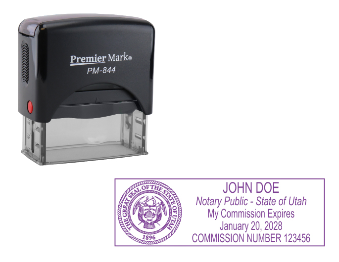 Utah Notary Rubber Stamp - Complies to Utah notary requirements. Premium Quality and thousands of initial impressions. Quick Production!