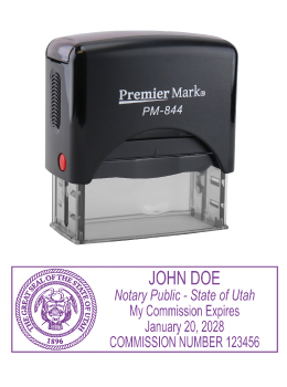 Utah Notary Rubber Stamp - Complies to Utah notary requirements. Premium Quality and thousands of initial impressions. Quick Production!