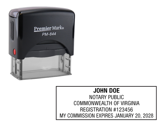 Virginia Notary Rubber Stamp - Complies to Virginia notary requirements. Premium Quality and thousands of initial impressions. Quick Production!