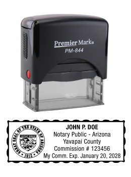 Arizona Notary Rubber Stamp - Complies to Arizona notary requirements. Premium Quality and thousands of initial impressions. Quick Production!