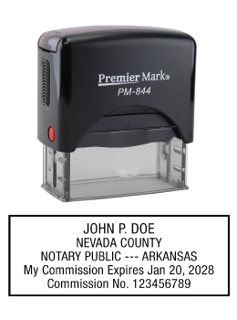 Arkansas Notary Rubber Stamp - Complies to Arkansas notary requirements. Premium Quality and thousands of initial impressions. Quick Production!