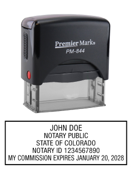 Colorado Notary Rubber Stamp - Complies to Colorado notary requirements. Premium Quality and thousands of initial impressions. Quick Production!