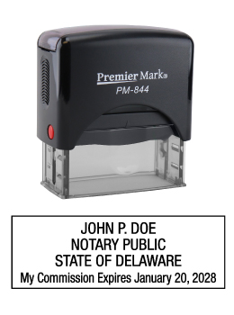 Delaware Notary Rubber Stamp - Complies to Delaware notary requirements. Premium Quality and thousands of initial impressions. Quick Production!