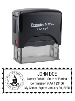 Florida Notary Rubber Stamp - Complies to Florida notary requirements. Premium Quality and thousands of initial impressions. Quick Production!