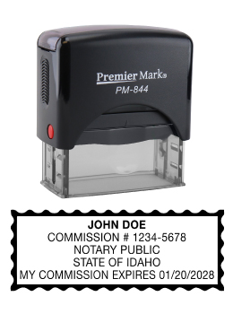 Idaho Notary Rubber Stamp - Complies to Idaho notary requirements. Premium Quality and thousands of initial impressions. Quick Production!
