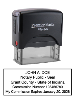 Indiana Notary Rubber Stamp - Complies to Indiana notary requirements. Premium Quality and thousands of initial impressions. Quick Production!