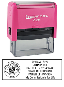 Louisiana Notary Rubber Stamp - Complies to Louisiana notary requirements. Premium Quality and thousands of initial impressions. Quick Production!