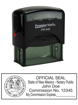 New Mexico Notary Rubber Stamp - Complies to New Mexico notary requirements. Premium Quality and thousands of initial impressions. Quick Production!