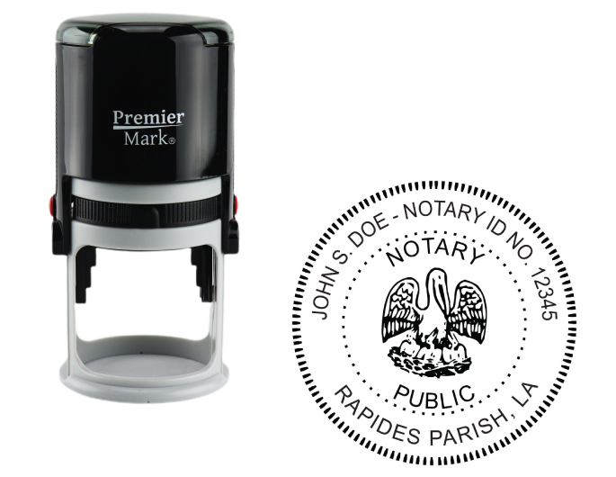 Louisiana Notary Rubber Stamp - Complies to Louisiana notary requirements. Premium Quality and thousands of initial impressions. Quick Production!