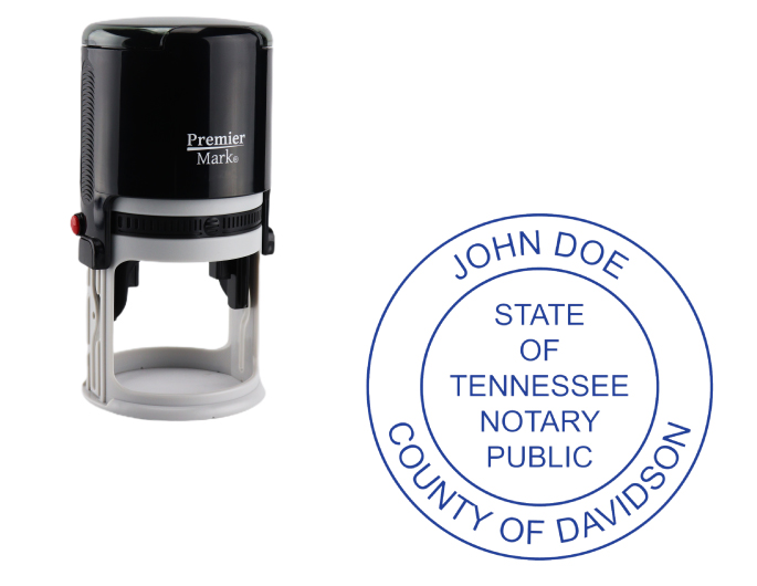 Tennessee Notary Rubber Stamp - Complies to Tennessee notary requirements. Premium Quality and thousands of initial impressions. Quick Production!