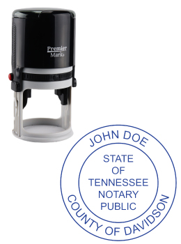 Tennessee Notary Rubber Stamp - Complies to Tennessee notary requirements. Premium Quality and thousands of initial impressions. Quick Production!