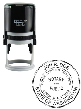 Washington Notary Rubber Stamp - Complies to Washington notary requirements. Premium Quality and thousands of initial impressions. Quick Production!