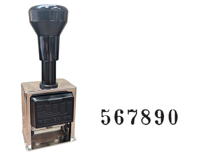 Reiner 317, 6-Wheel Numbering Machine, Gothic Font. Fast, reliable numbering machine for everyday usage.