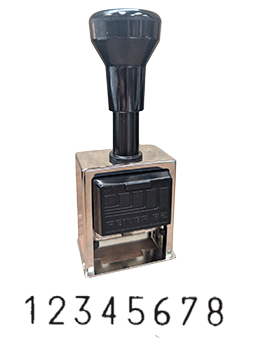Reiner 321, 8-Wheel Numbering Machine, Gothic Font. 3/16" tall numbers.