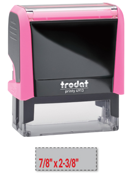 Trodat 4913 pink self-inking stamp is a custom self-inking stamp. High quality plastic deliver a perfect impression.