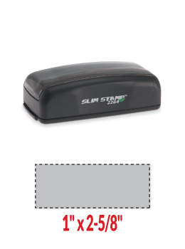 Slim 2264 pre-inked stamp.  Up to 6 lines of custom copy.  Stamp impression size is 1" x 2-5/8".  Chose from many ink colors.