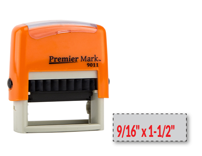 Colorful Orange frame self-inking stamp. Choose from many ink colors. Made with a high quality real rubber die which gives crisp and clear impressions.
