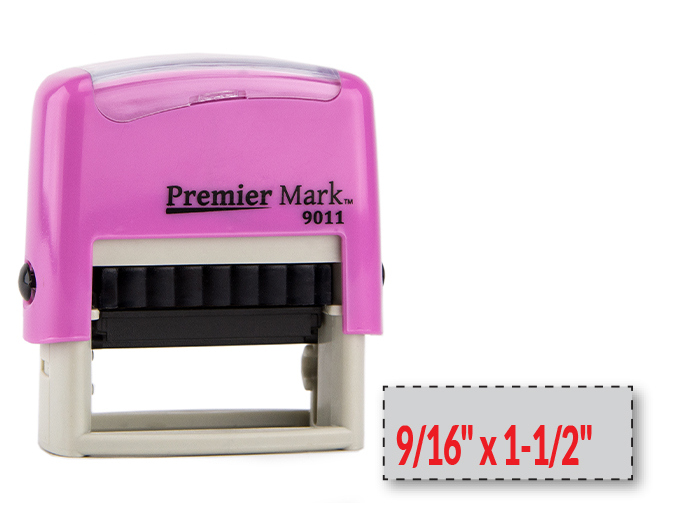 Colorful Pink frame self-inking stamp. Choose from many ink colors. Made with a high quality real rubber die which gives crisp and clear impressions.