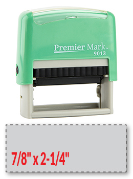 The #9013 is a small to medium sized self-inking stamp in a mint mount.