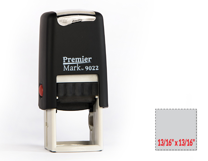 The Premier Mark 9022 is a square stamp, perfect for an inspection stamp, easy to re-ink. No additional charge for artwork.