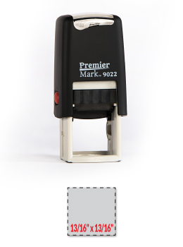 The Premier Mark 9022 is a square stamp, perfect for an inspection stamp, easy to re-ink. No additional charge for artwork.