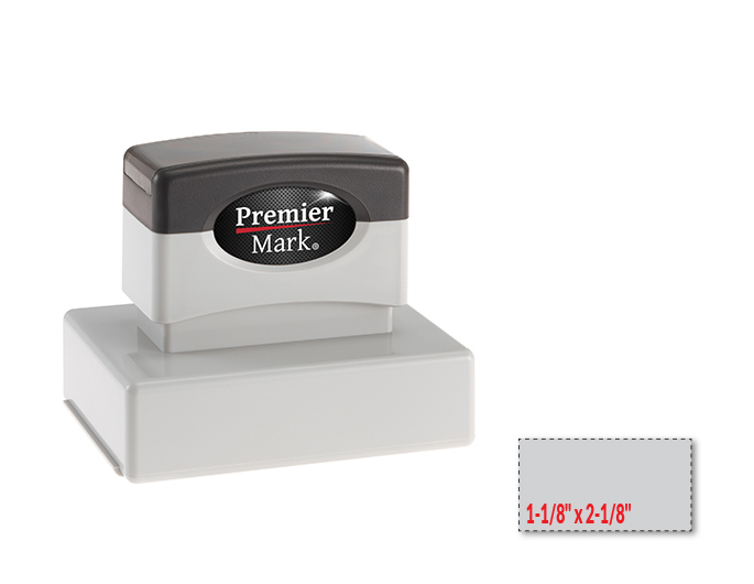 MaxLight XL2-125S pre-inked stamp. Impression size: 1-1/8" x 2-1/8". Up to 6 lines of copy with thousands of initial impressions. Stamp is re-inkable.