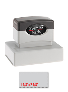 MaxLight XL2-125S pre-inked stamp. Impression size: 1-1/8" x 2-1/8". Up to 6 lines of copy with thousands of initial impressions. Stamp is re-inkable.