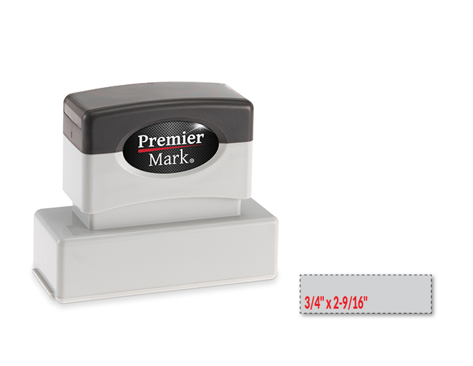 Premier Mark MaxLight XL2-145S pre-inked stamp. Impression size: 3/4" x 2-9/16". Up to 5 lines of copy with thousands of impressions, & is re-inkable.