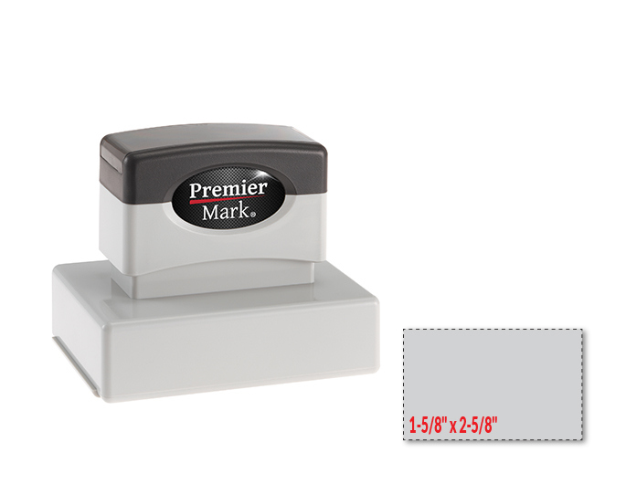 Premier Mark MaxLight XL2-165S pre-inked stamp. Impression size: 1-5/8" x 2-5/8". Up to 10 lines of copy with thousands of impressions, & is re-inkable.