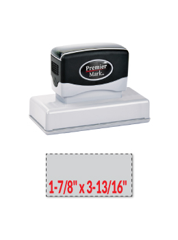 The Premier Mark 275 is a medium large pre-inked stamp, impression size is 1-7/8" x 3-7/8", comes with thousands of impressions and the stamp is re-inkable.