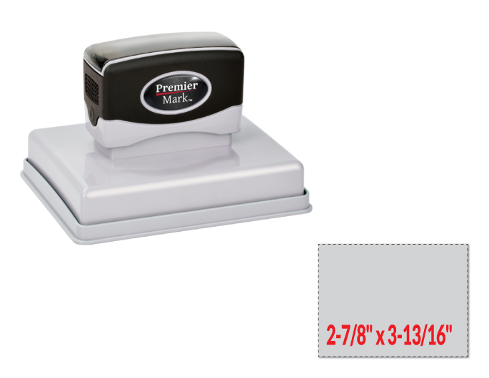 The Premier Mark 700 is a extra large pre-inked stamp, impression size is 2-7/8" x 3-13/16", &  the stamp is re-inkable with oil based ink.